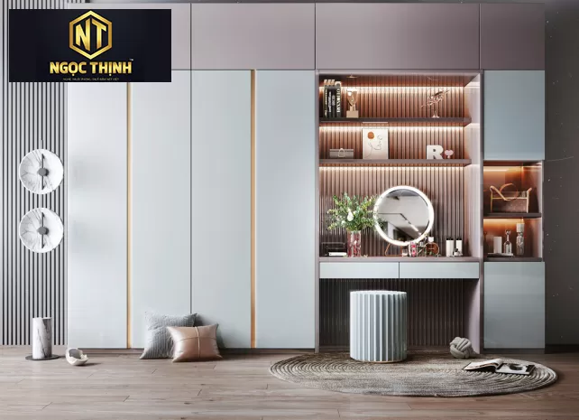 Tủ quần áo kết hợp tủ giày gỗ MDF
